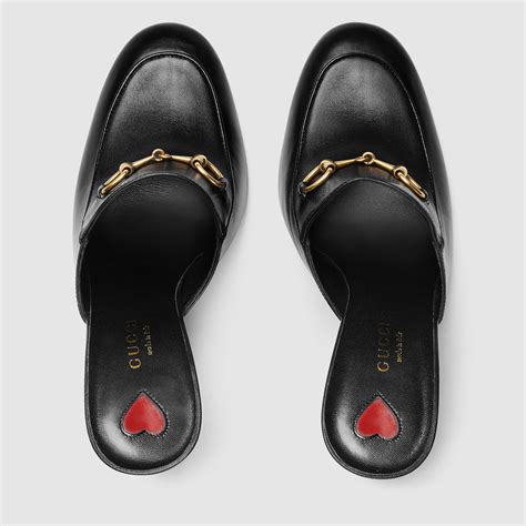 gucci crossover leather high mules|gucci princetown mules on sale.